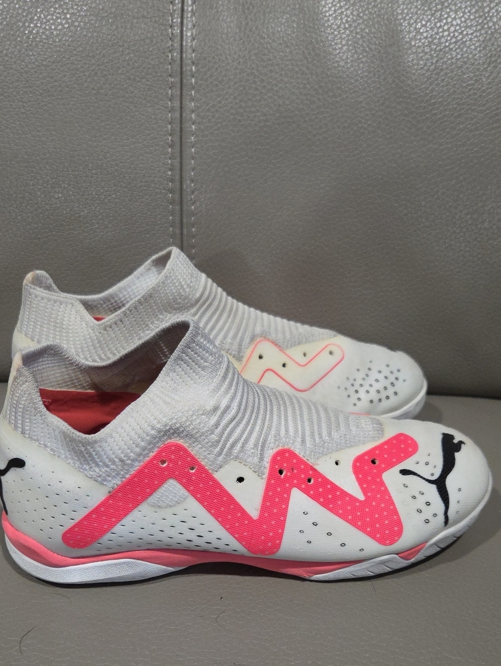 Puma Kids Slip-On Athletic Shoes in White and Pink